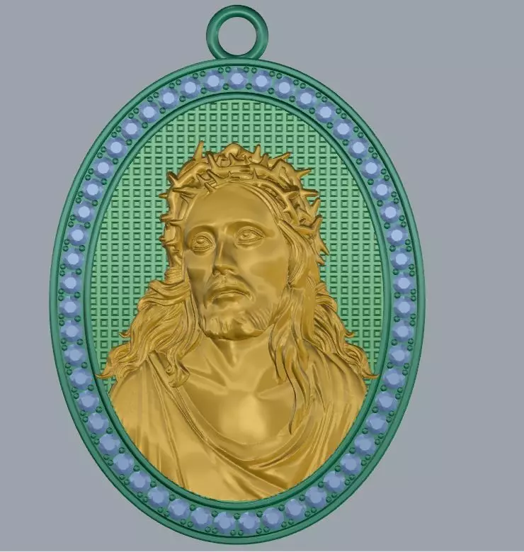 Jesus pendant 3D print model_0