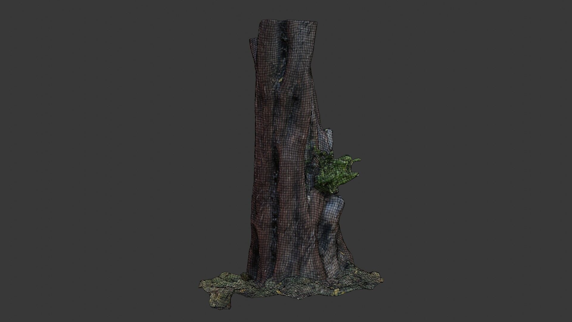 Old Tree Trunk with Moss and Vines  3D Scanned Model Low-poly 3D model_2