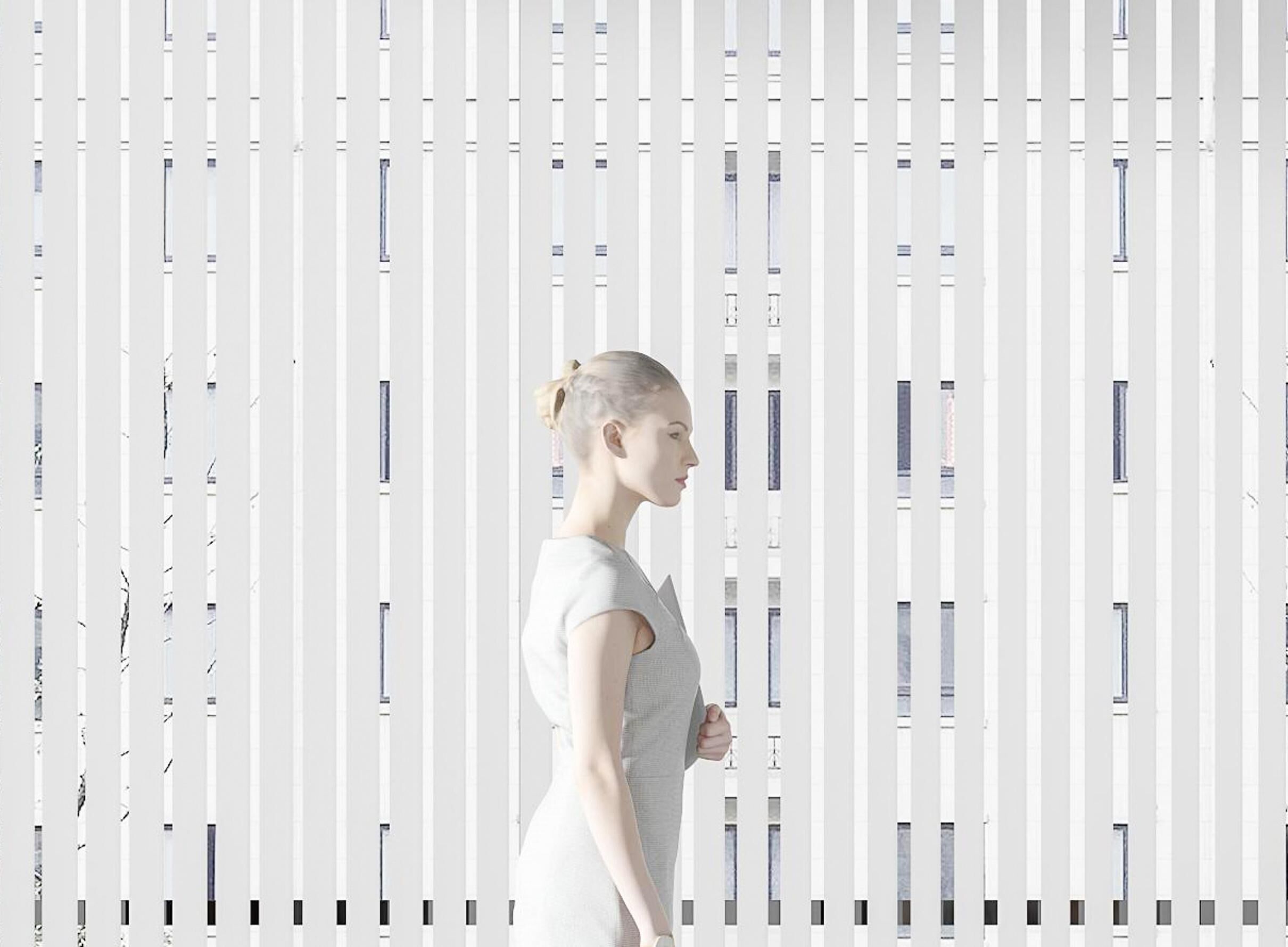 shutter hanging Modern curtain 3D model_5