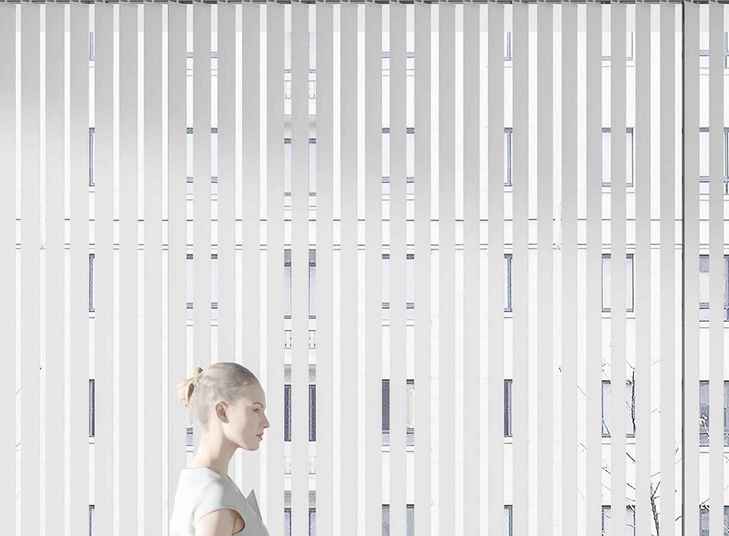 shutter hanging Modern curtain 3D model_1