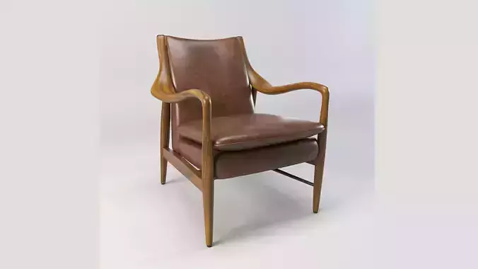 Wooden Leather Club Chair