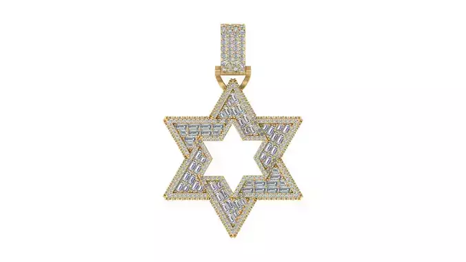 Diamond Star of David Pendant