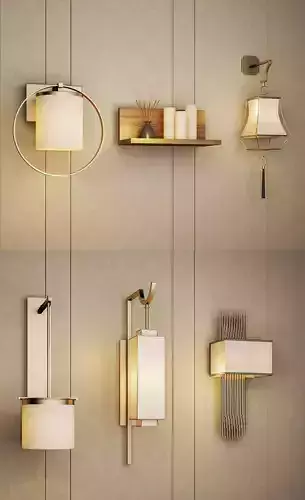 Chinese metal lamp style combination