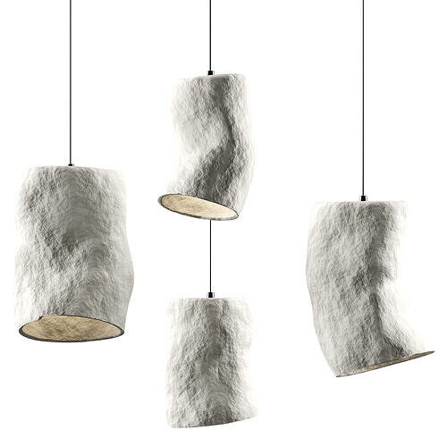 Clay pendant lamp Low-poly 3D model