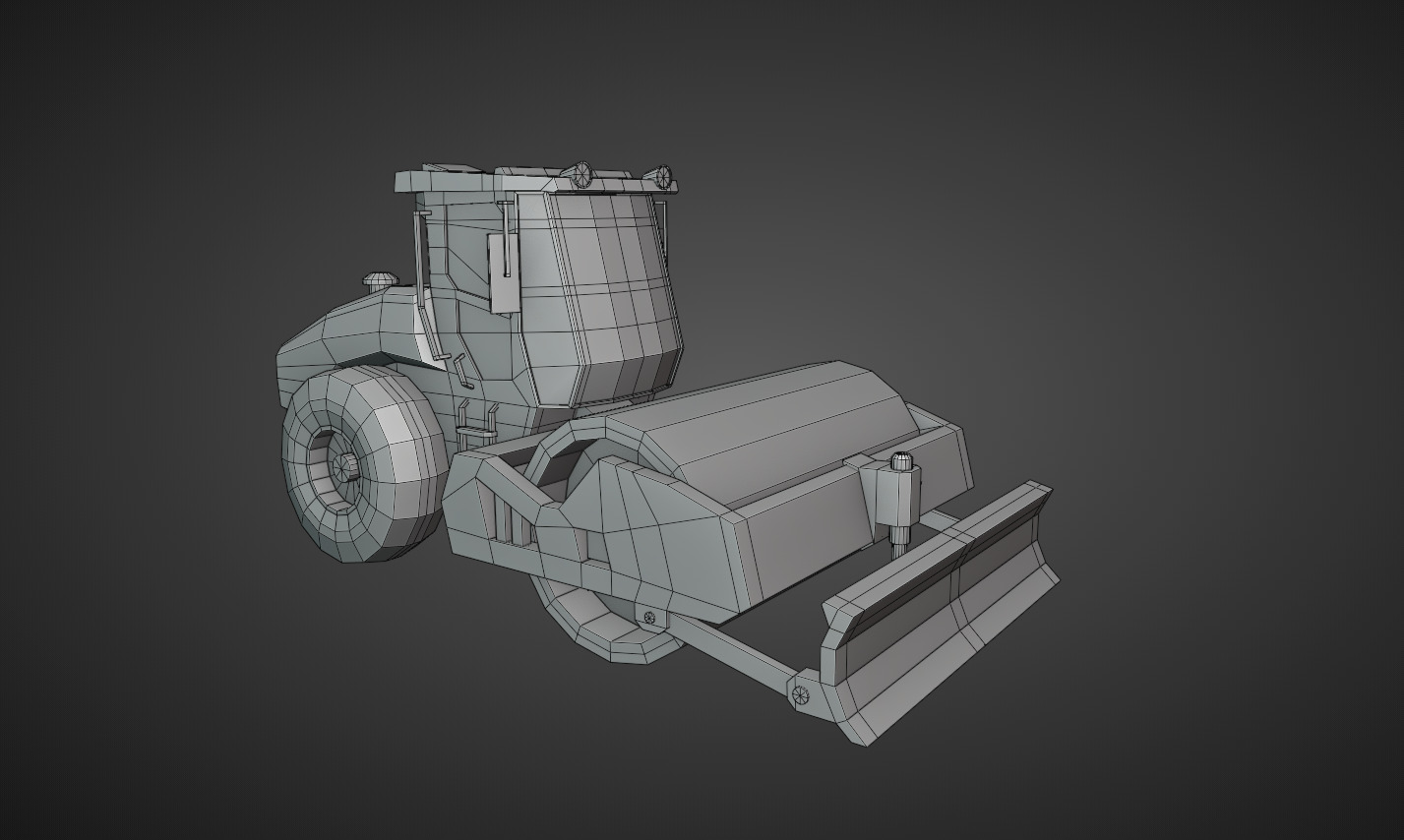 Vibratory Soil Compactor Heavy Vehicle Low-poly 3D model_6