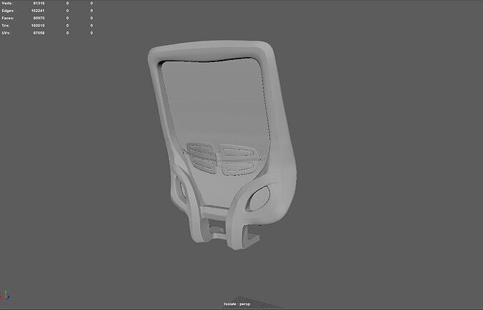 Backrest obj and UV done 3D model