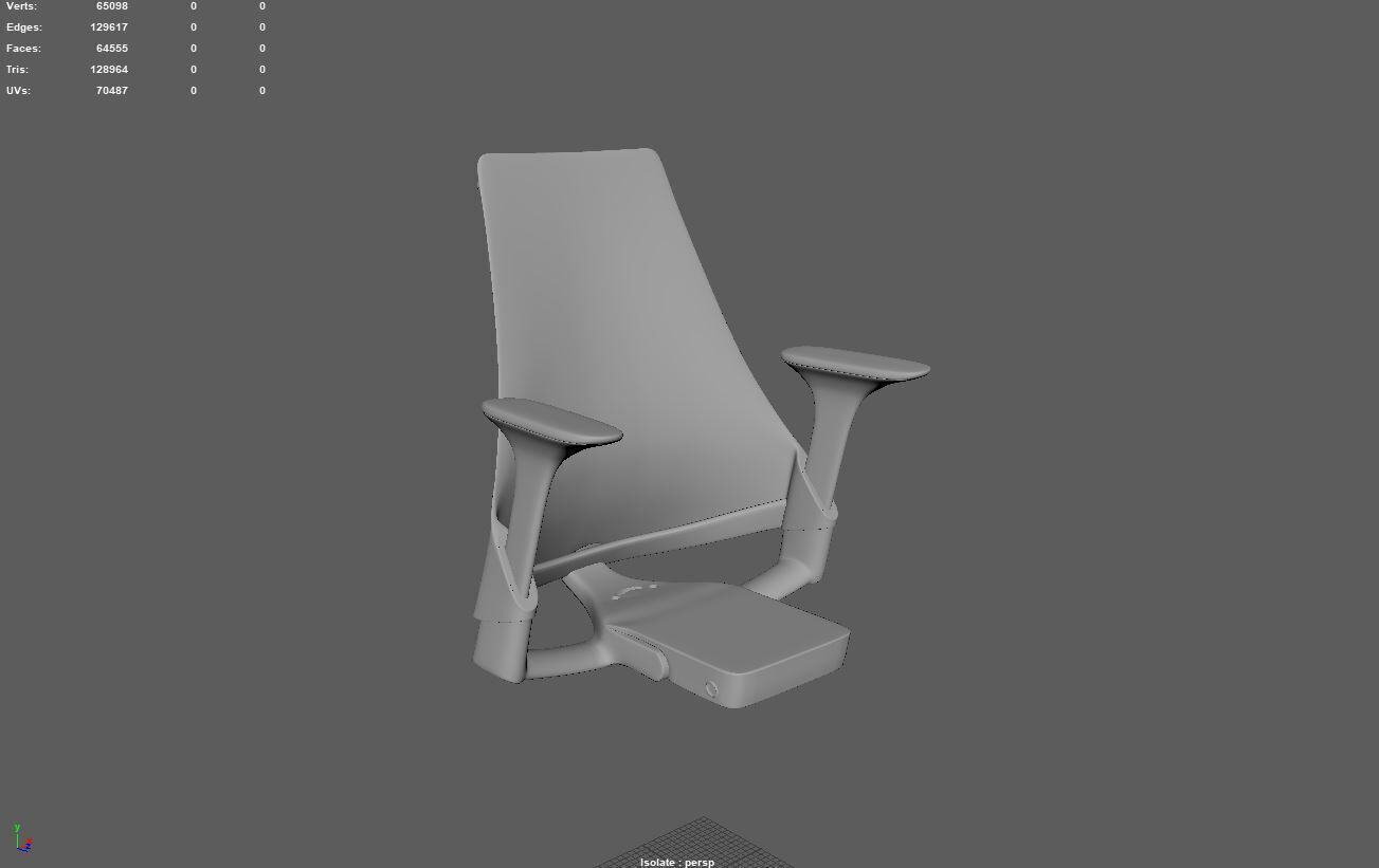 Backrest obj and UV done 3D model_1