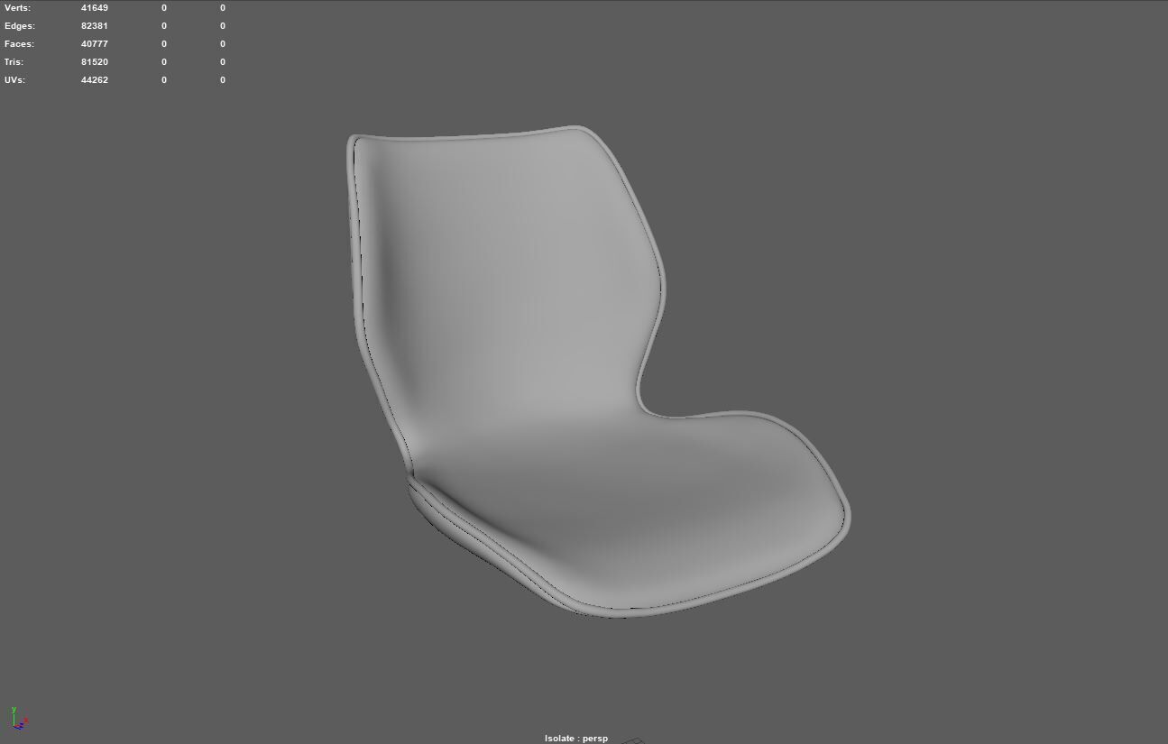 Backrest obj and UV done 3D model_8