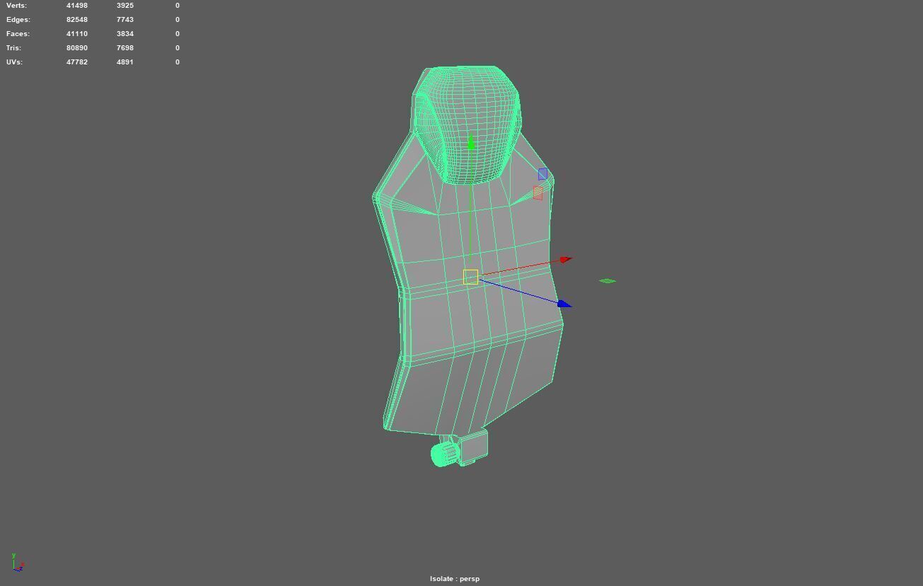 Backrest obj and UV done 3D model_2