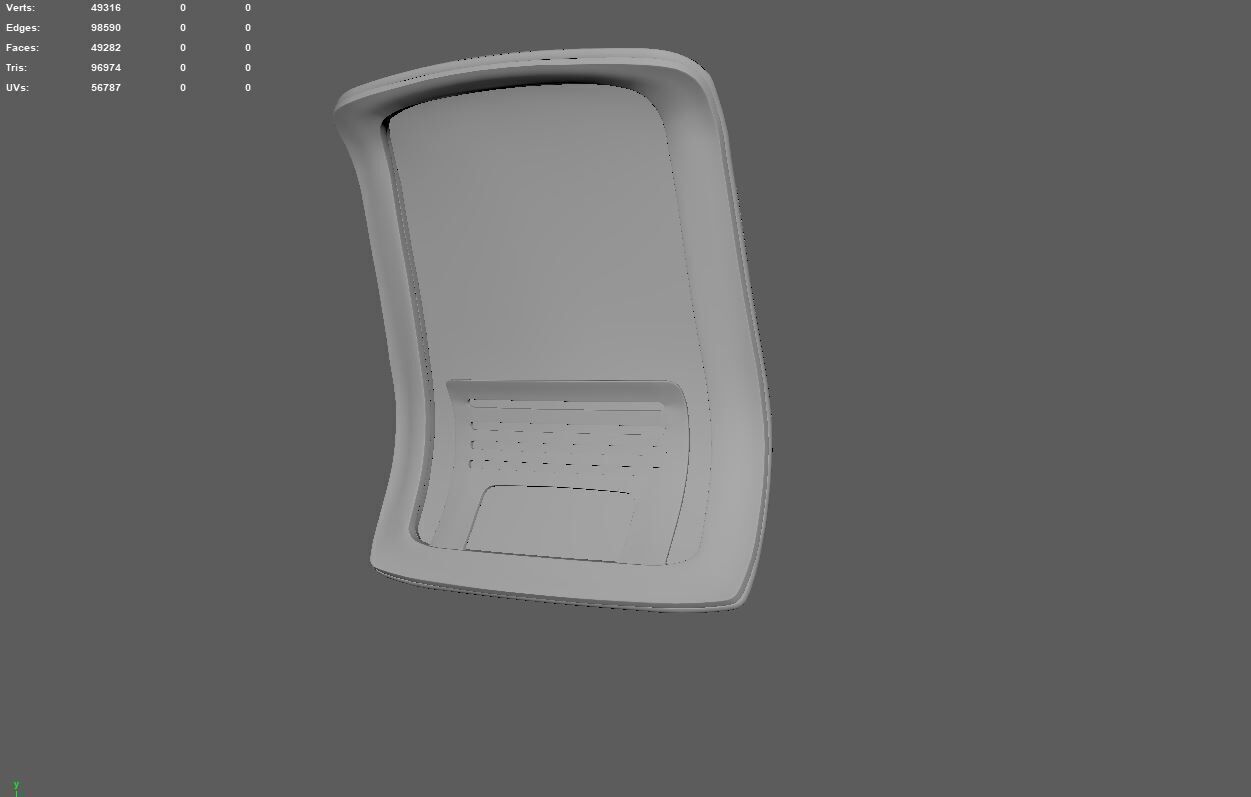 Backrest obj and UV done 3D model_5
