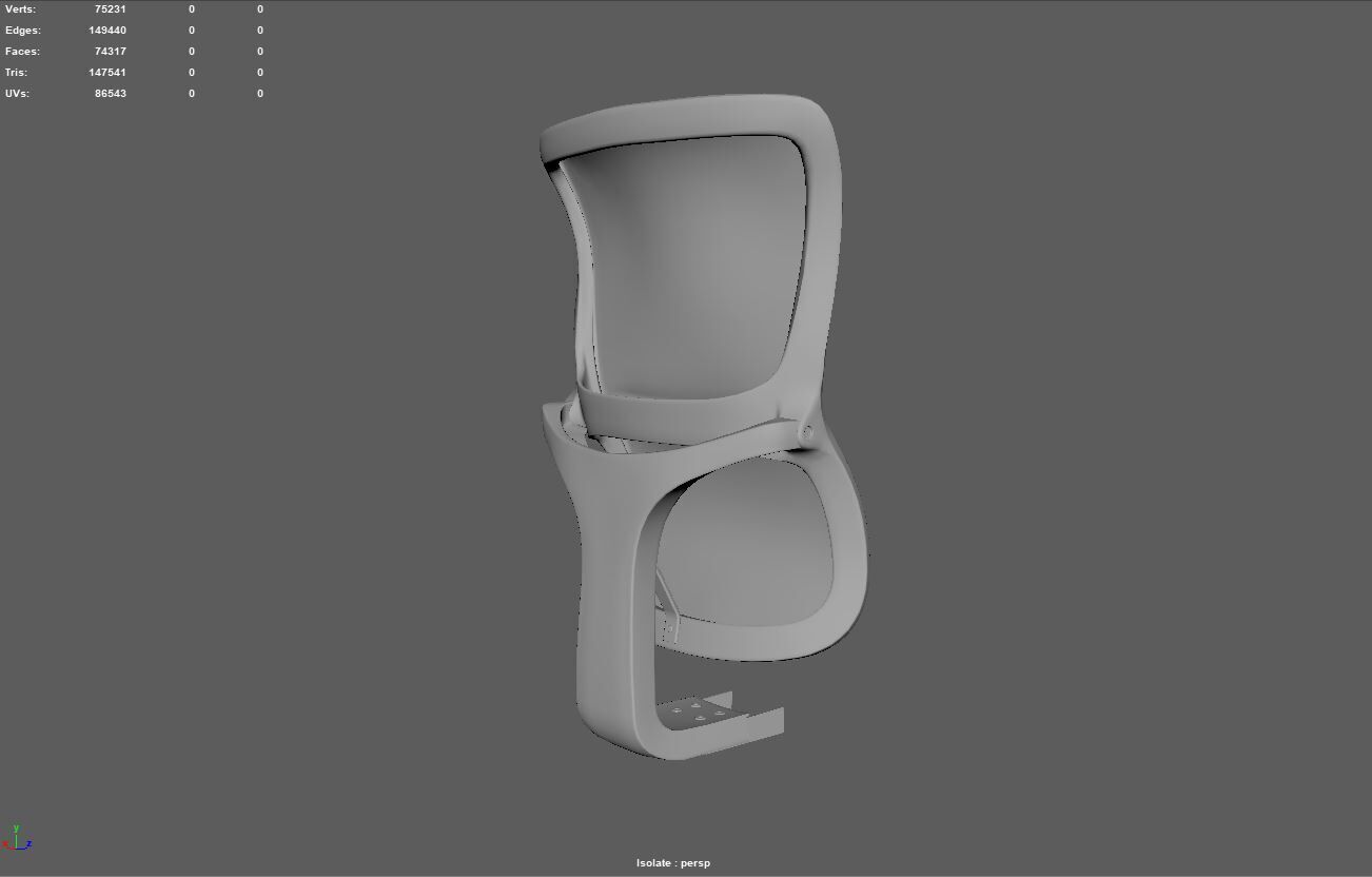 Backrest obj and UV done 3D model_6