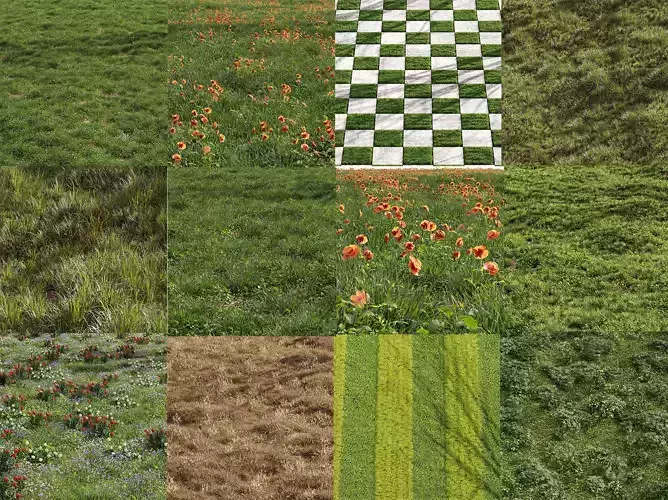 AV 9  Different SETS of Grass field 3D Model Collection 