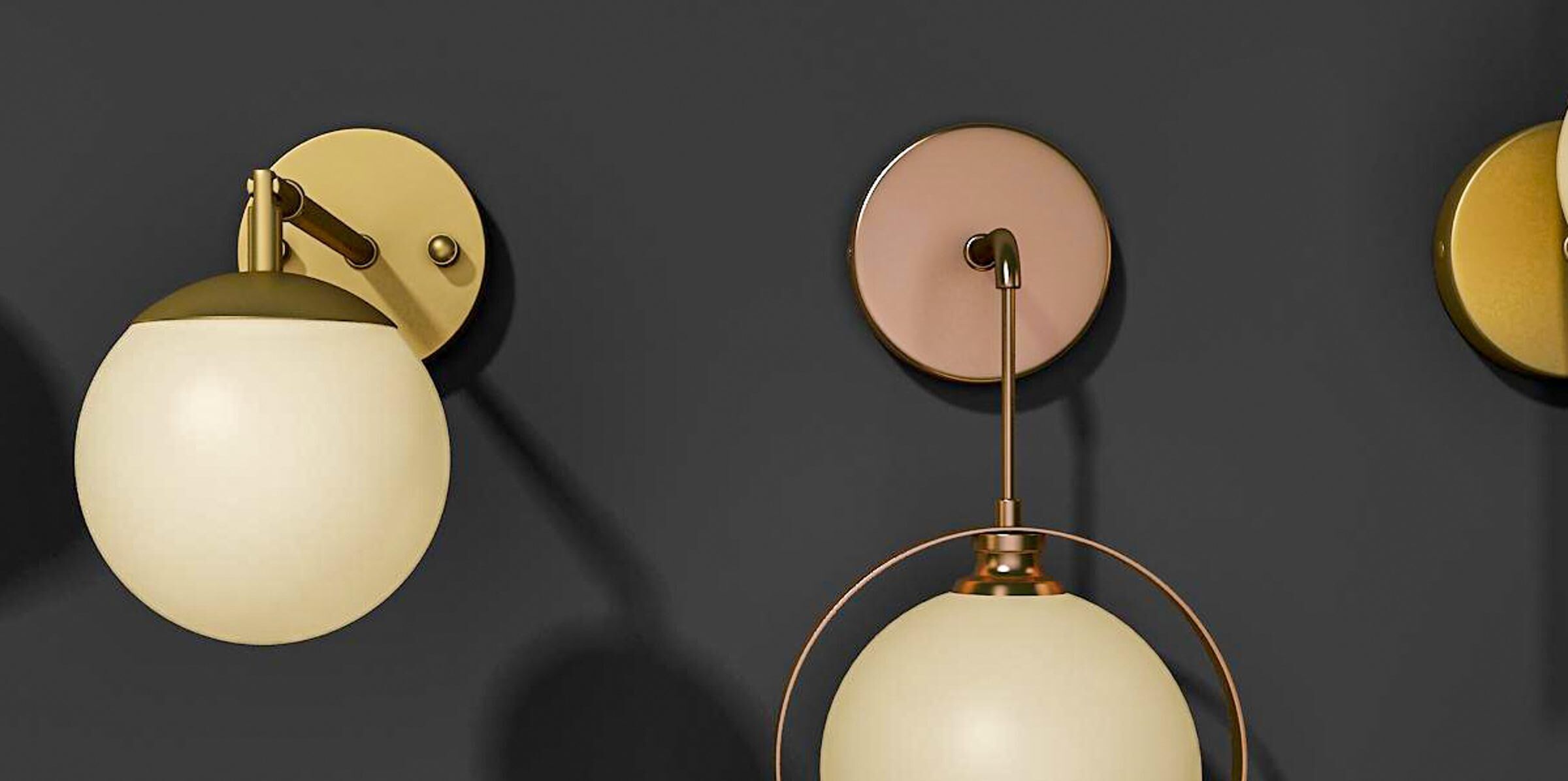 lamp wall metal Nordic 3D model_4