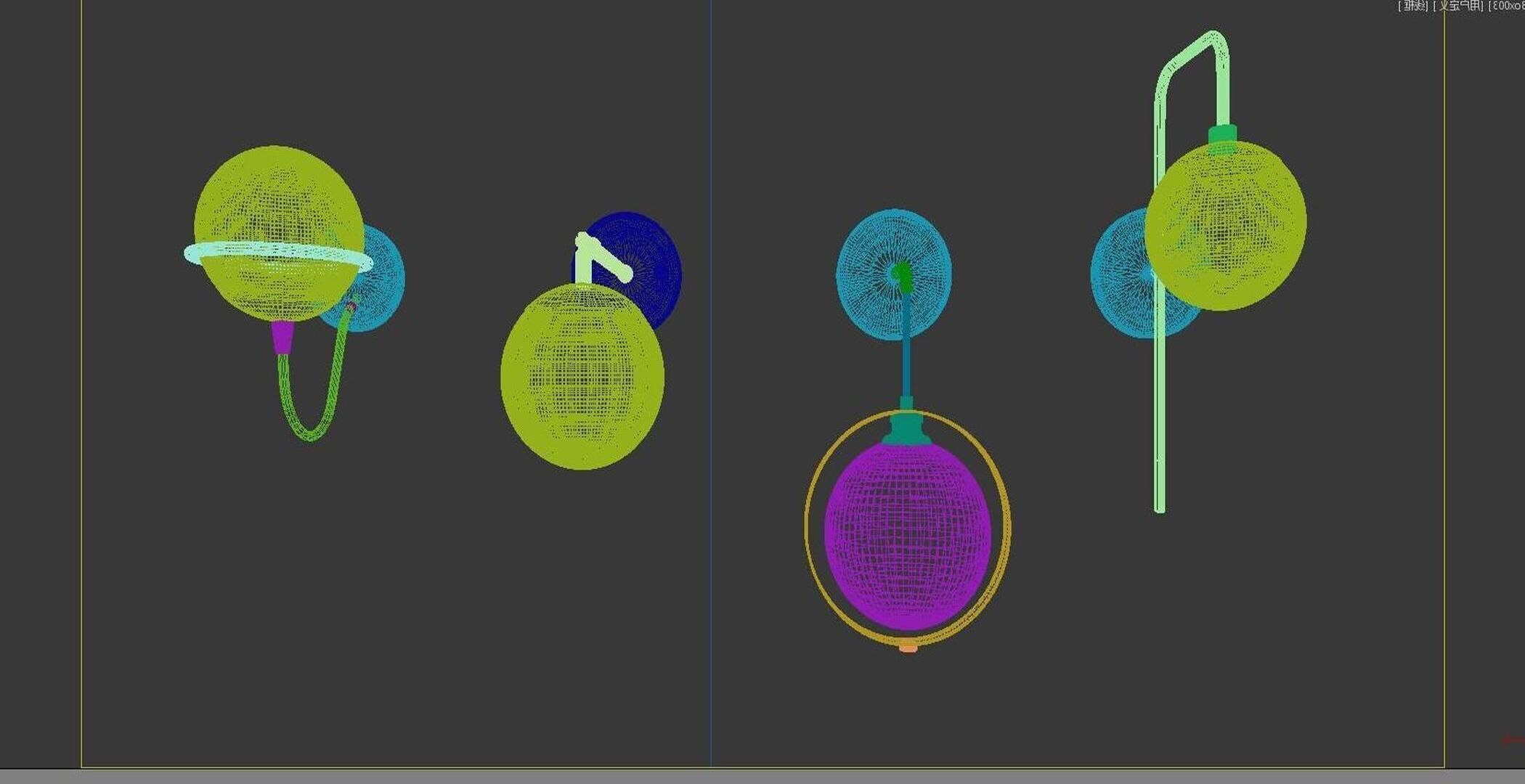 lamp wall metal Nordic 3D model_6