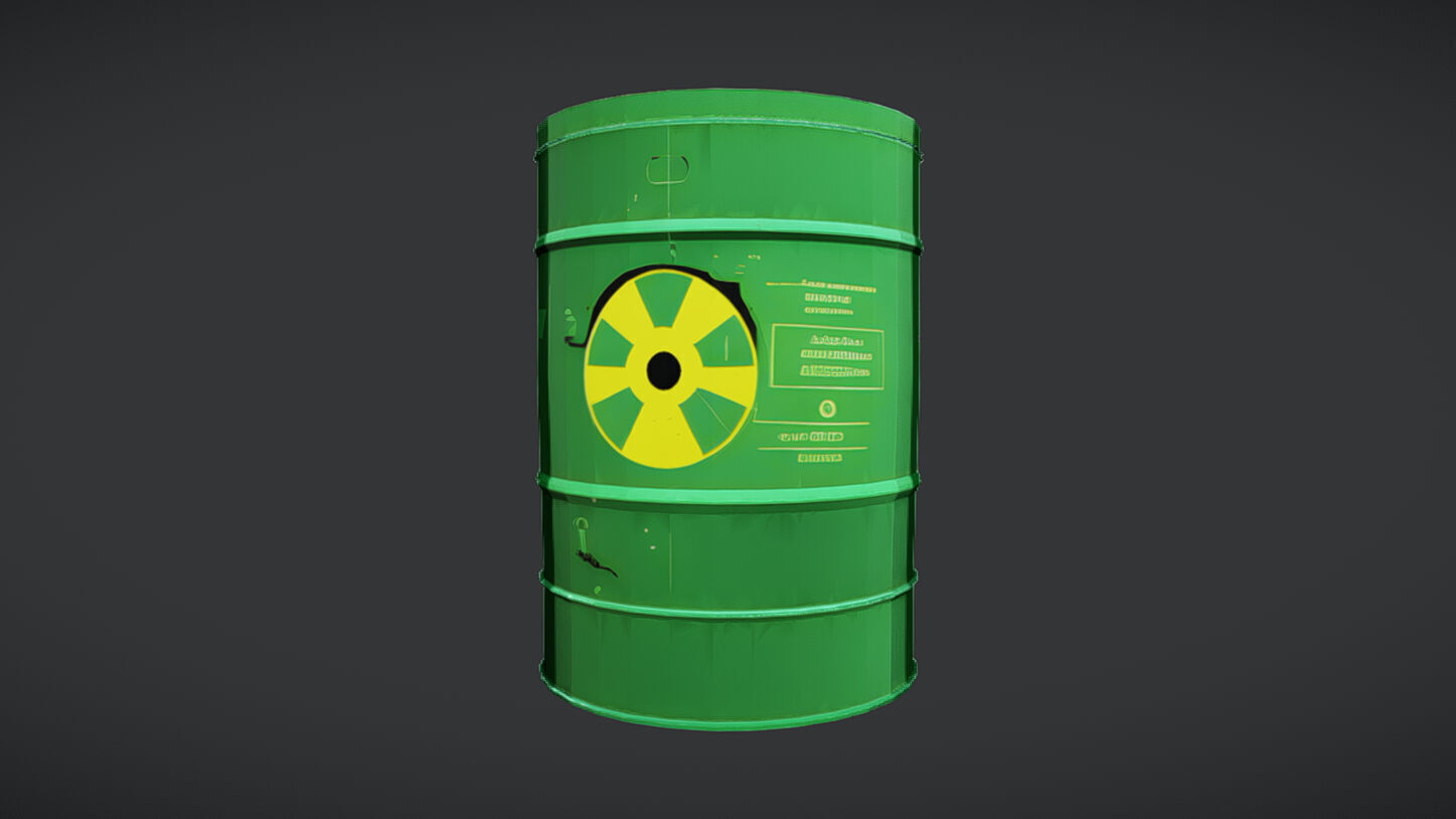 green toxic waste barrel2 3D model_1