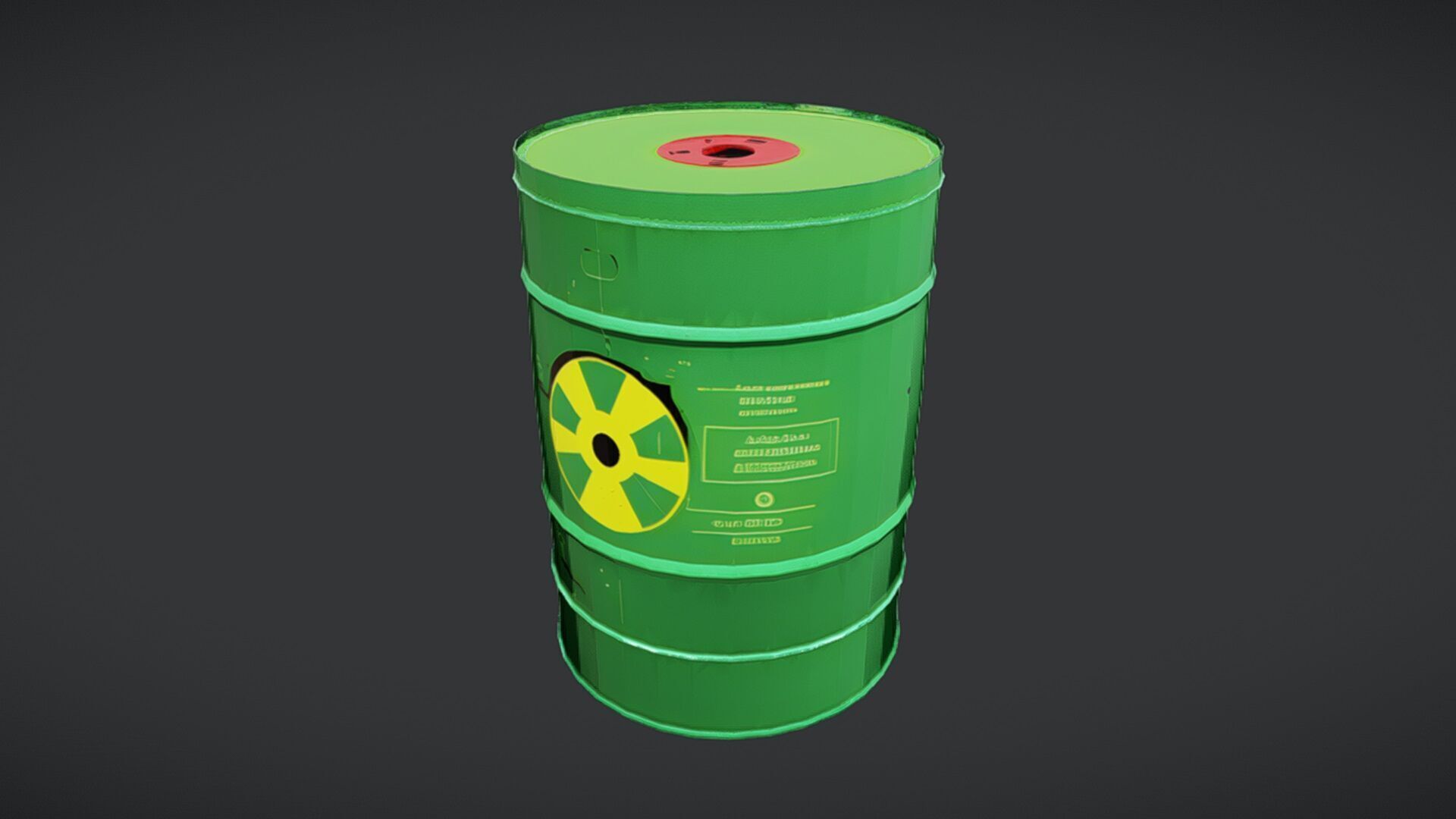 green toxic waste barrel2 3D model_9