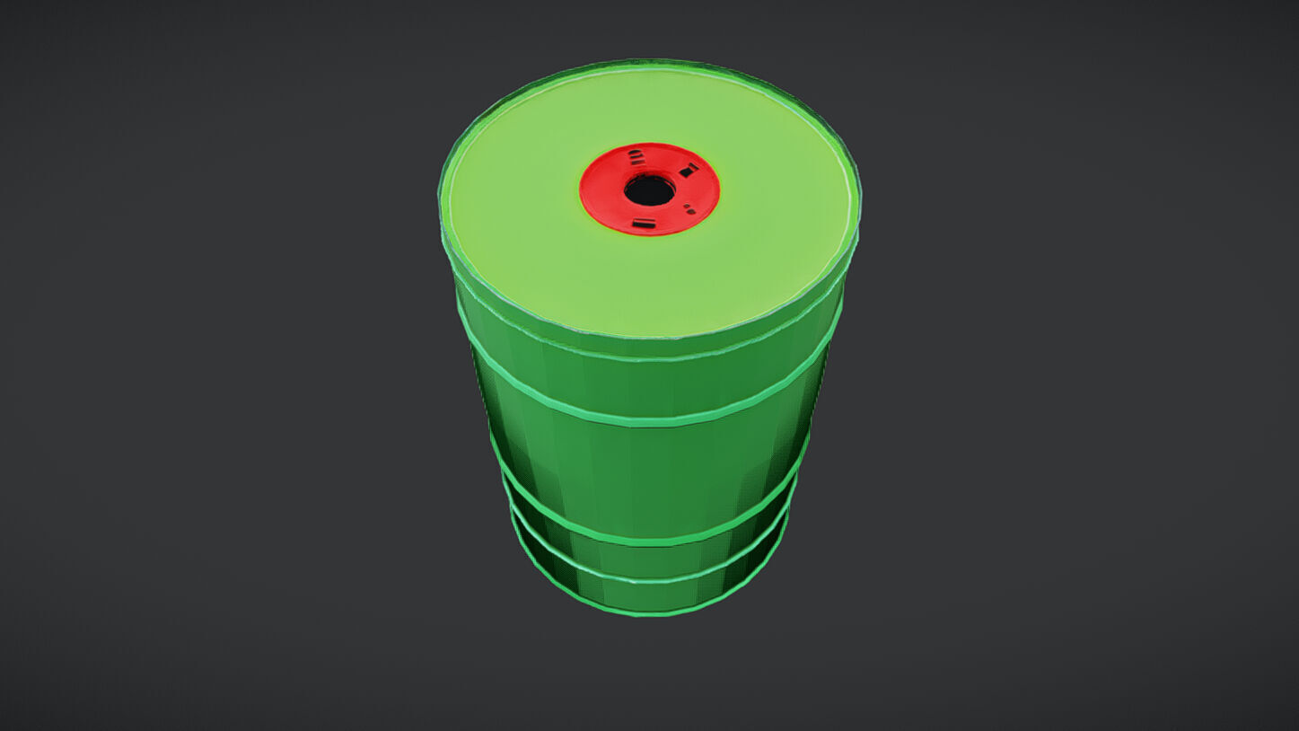 green toxic waste barrel2 3D model_5