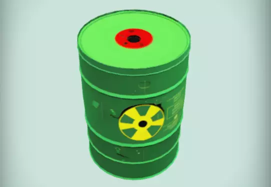 green toxic waste barrel2 3D model_0