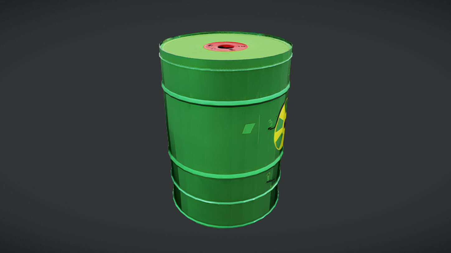 green toxic waste barrel2 3D model_3