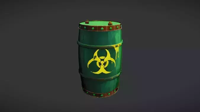 green toxic waste barrel