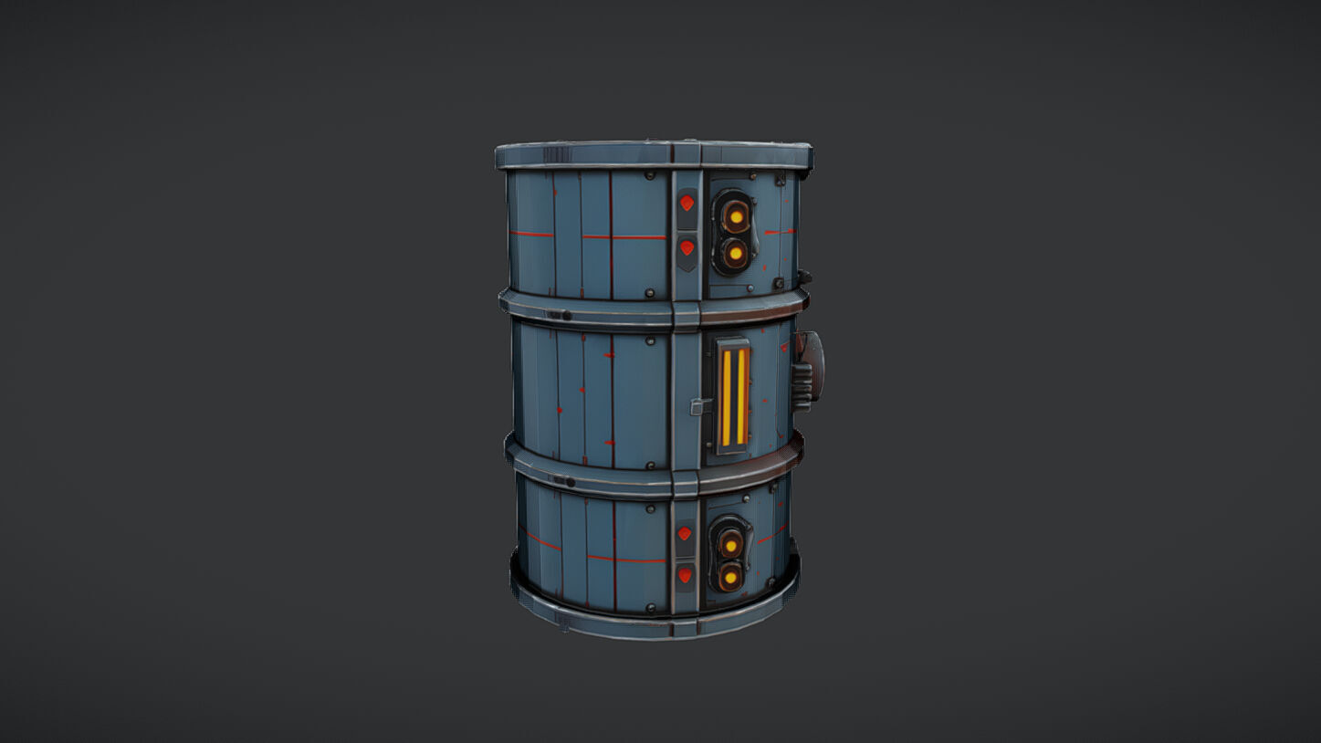 futuristic industrial barrel 3D model_5