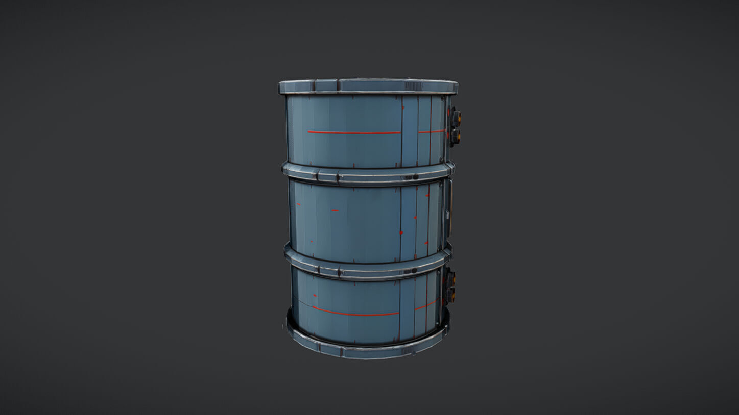 futuristic industrial barrel 3D model_4