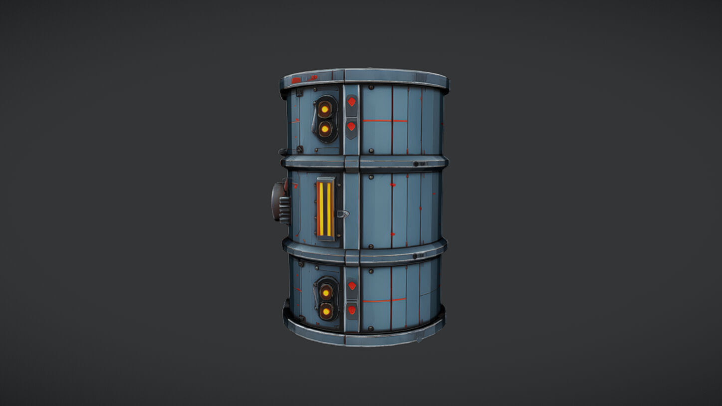 futuristic industrial barrel 3D model_17