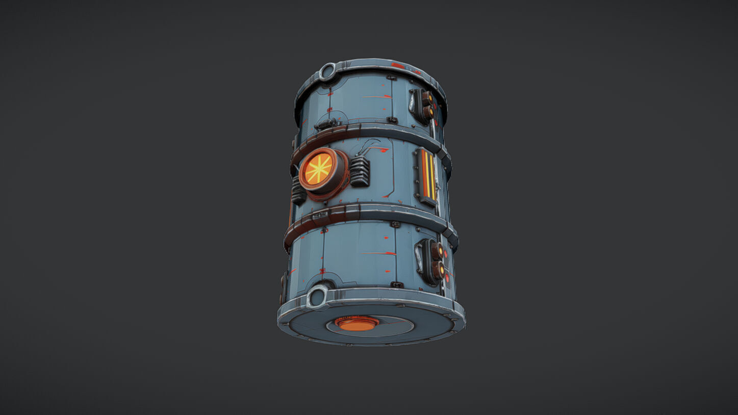 futuristic industrial barrel 3D model_15