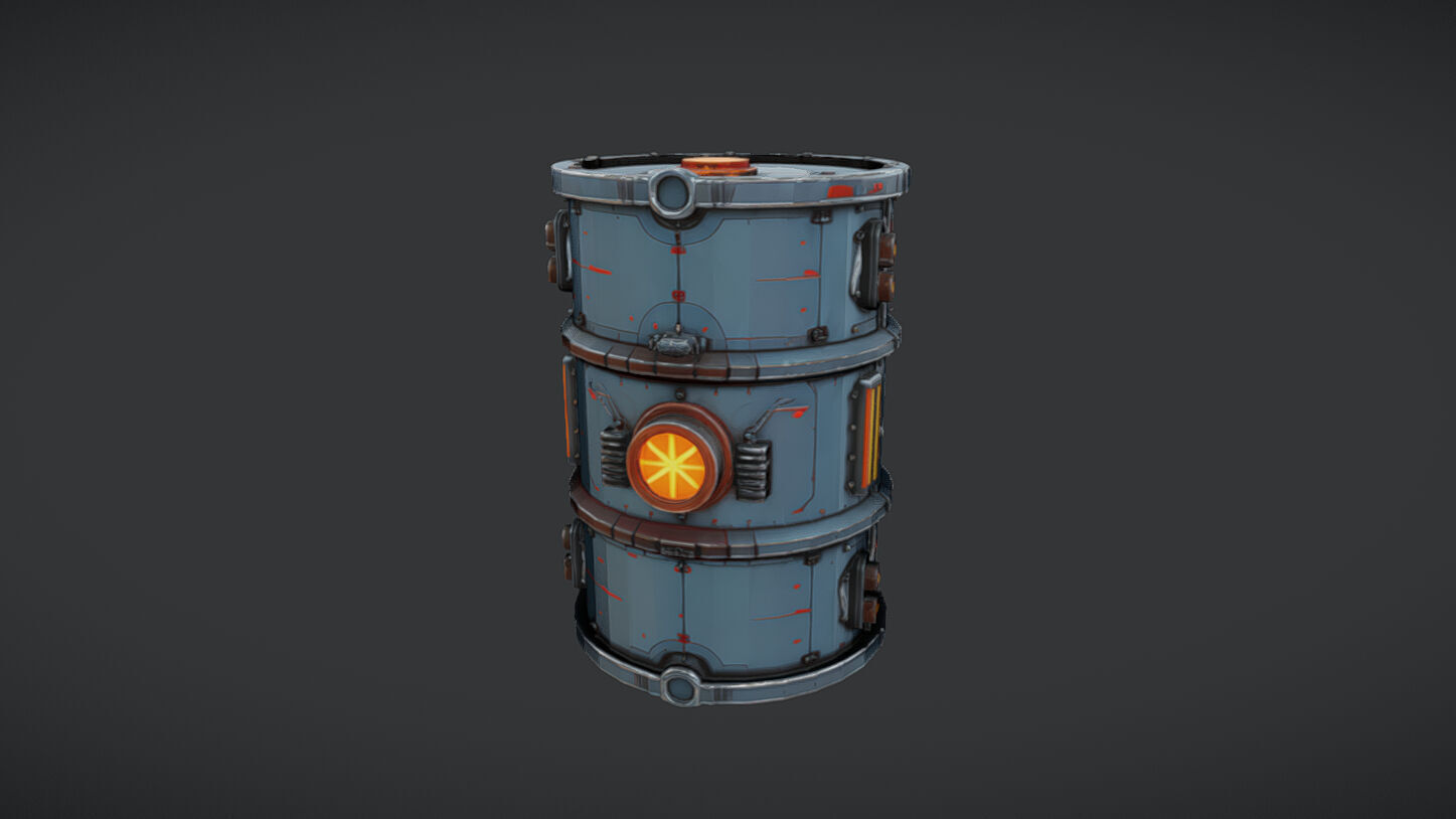 futuristic industrial barrel 3D model_10