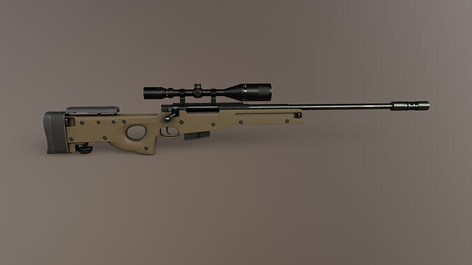 AWM Sniper Rifle Low-poly 3D model