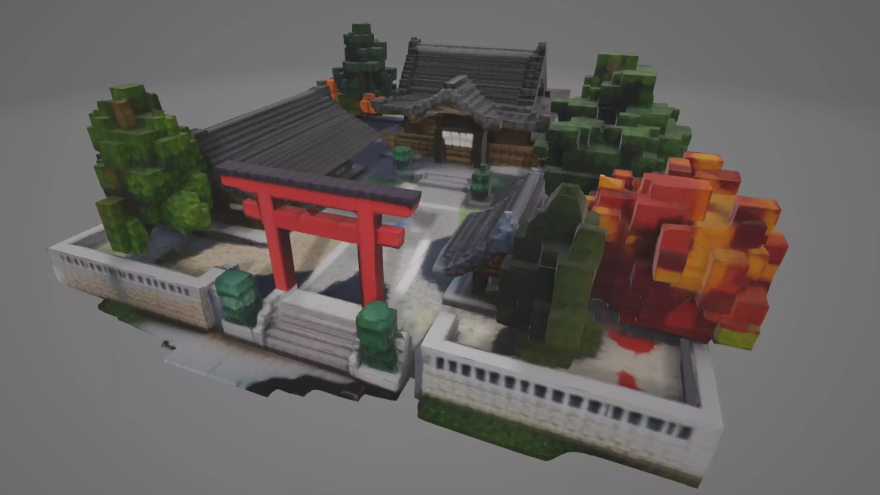 Japanese Shrine - 3D GLB FBX OBJ MODEL Low-poly 3D model_0