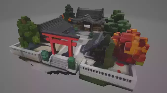 Japanese Shrine - 3D GLB FBX OBJ MODEL
