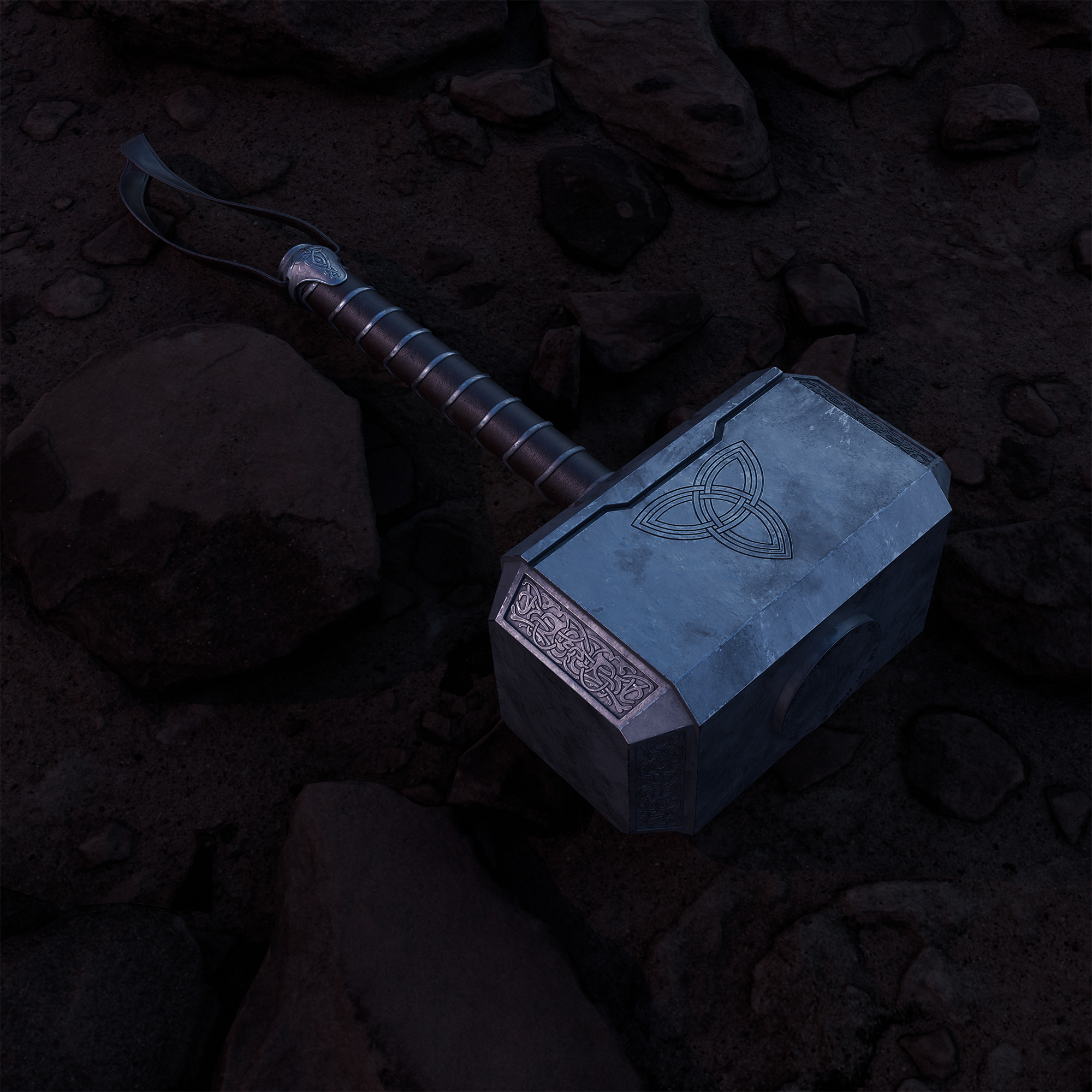 Mjolnir Hammer 3D model_1