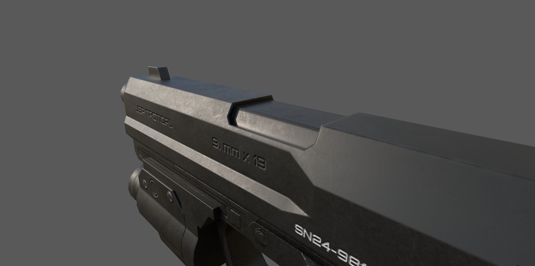 Handgun - USP Glock Game Model for games Low-poly 3D model_2