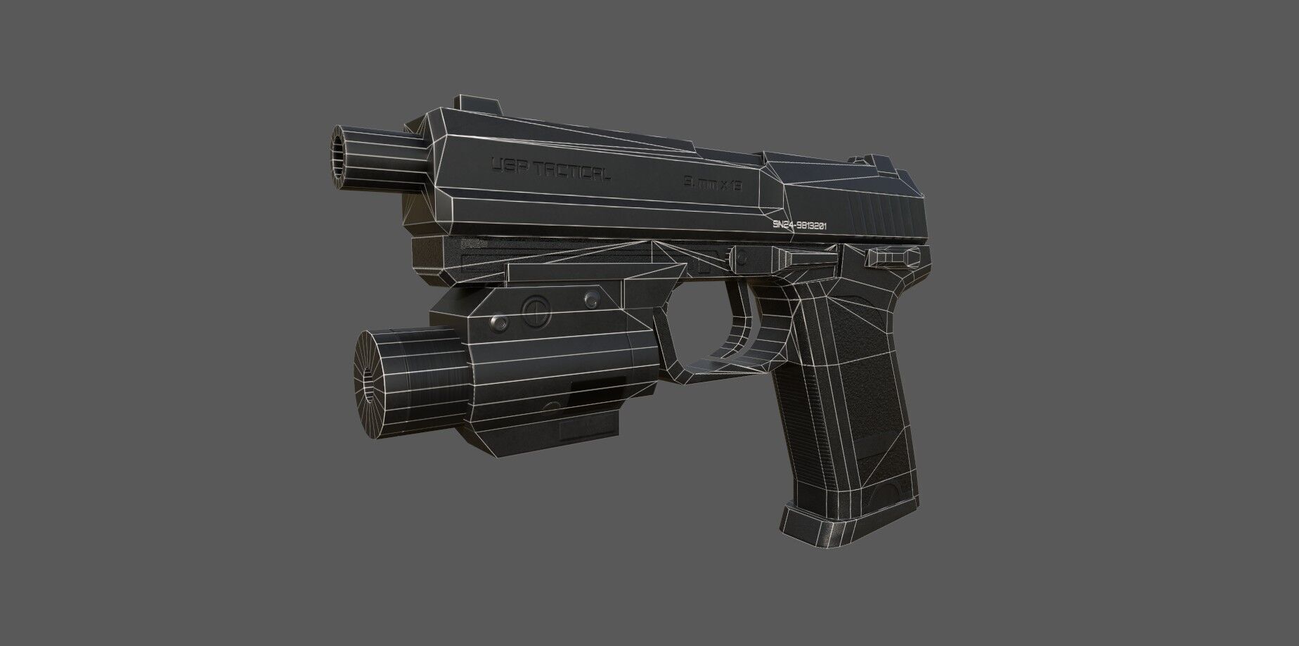 Handgun - USP Glock Game Model for games Low-poly 3D model_6