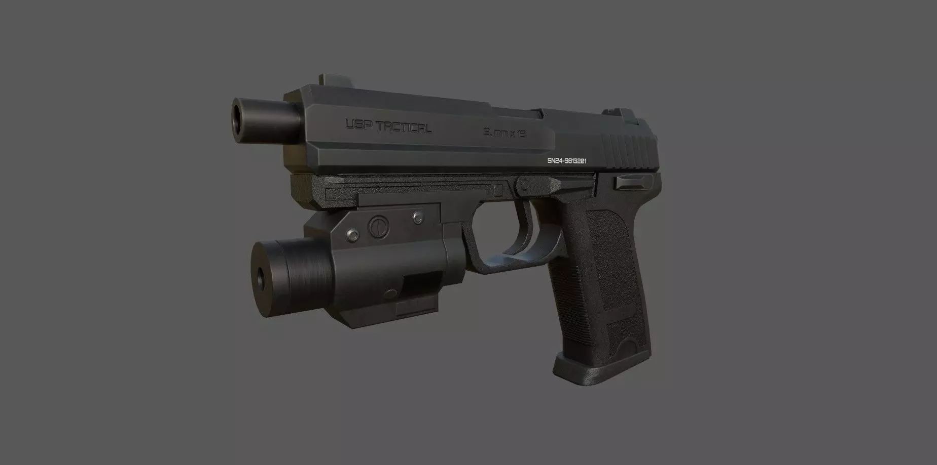 Handgun - USP Glock Game Model for games Low-poly 3D model_0