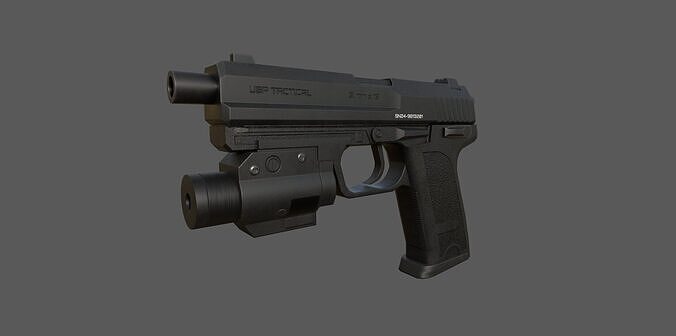 Handgun - USP Glock Game Model for games Low-poly 3D model