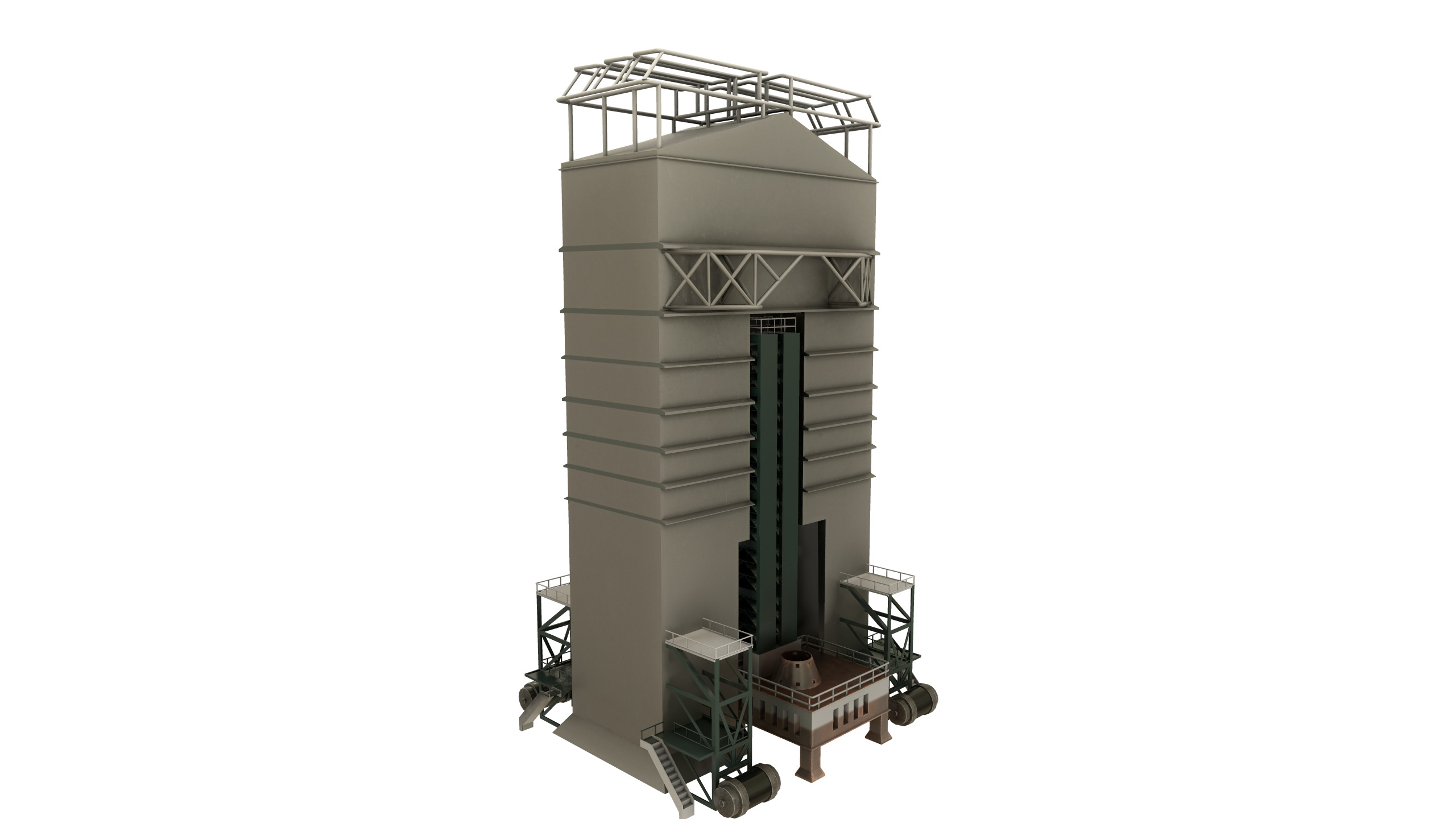 Launch pad Low-poly 3D model_3