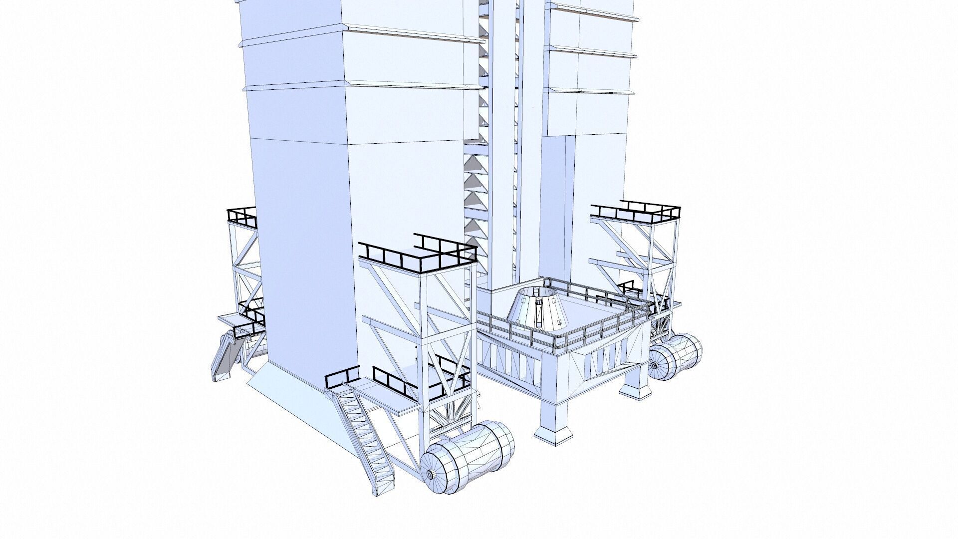 Launch pad Low-poly 3D model_12