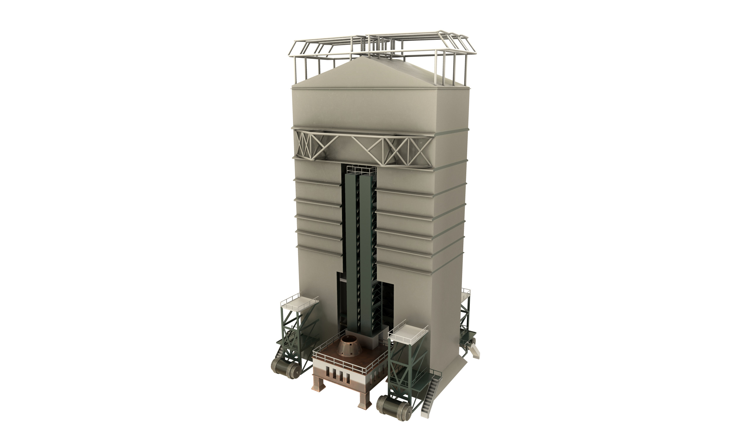 Launch pad Low-poly 3D model_4