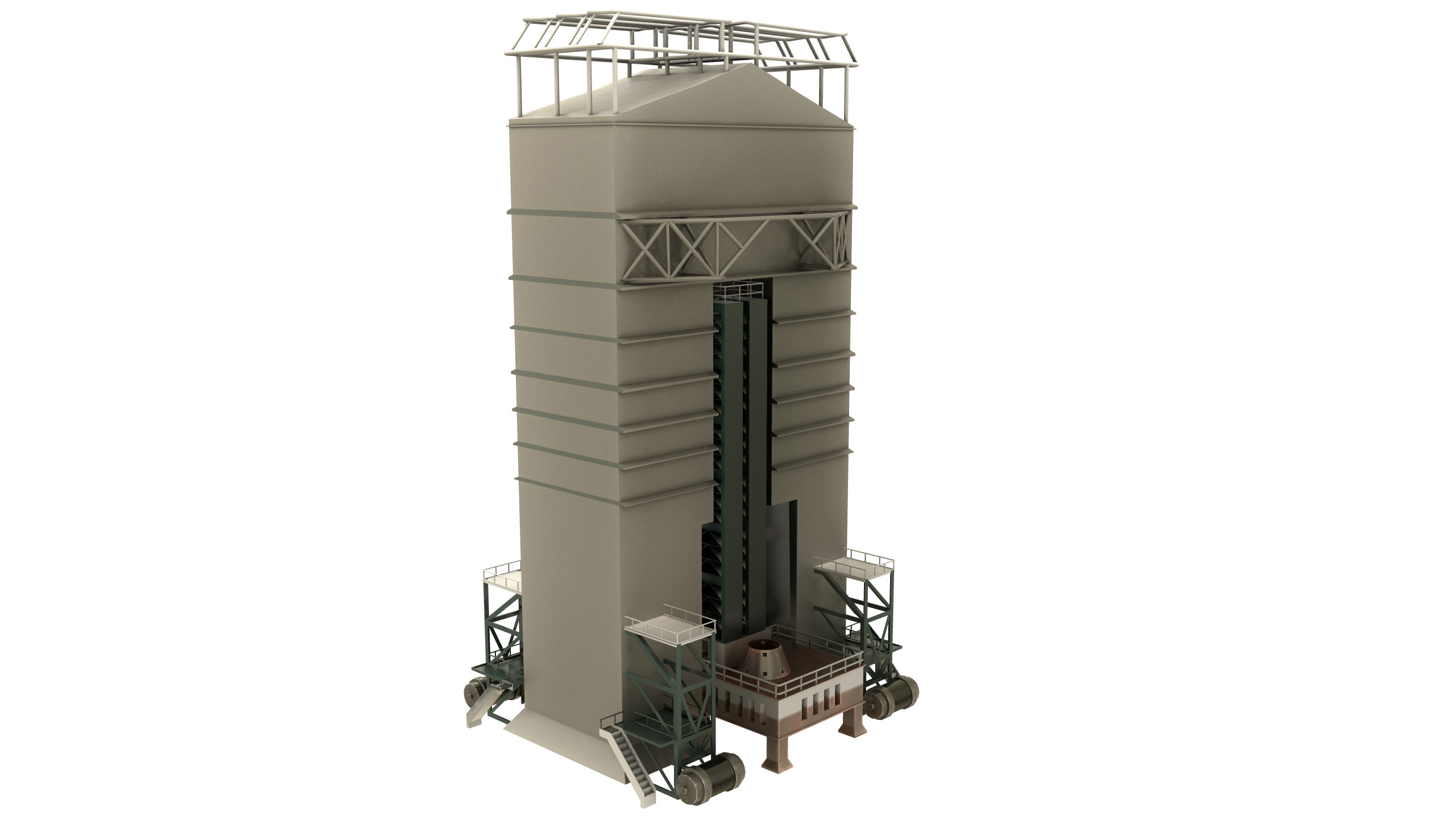 Launch pad Low-poly 3D model_10
