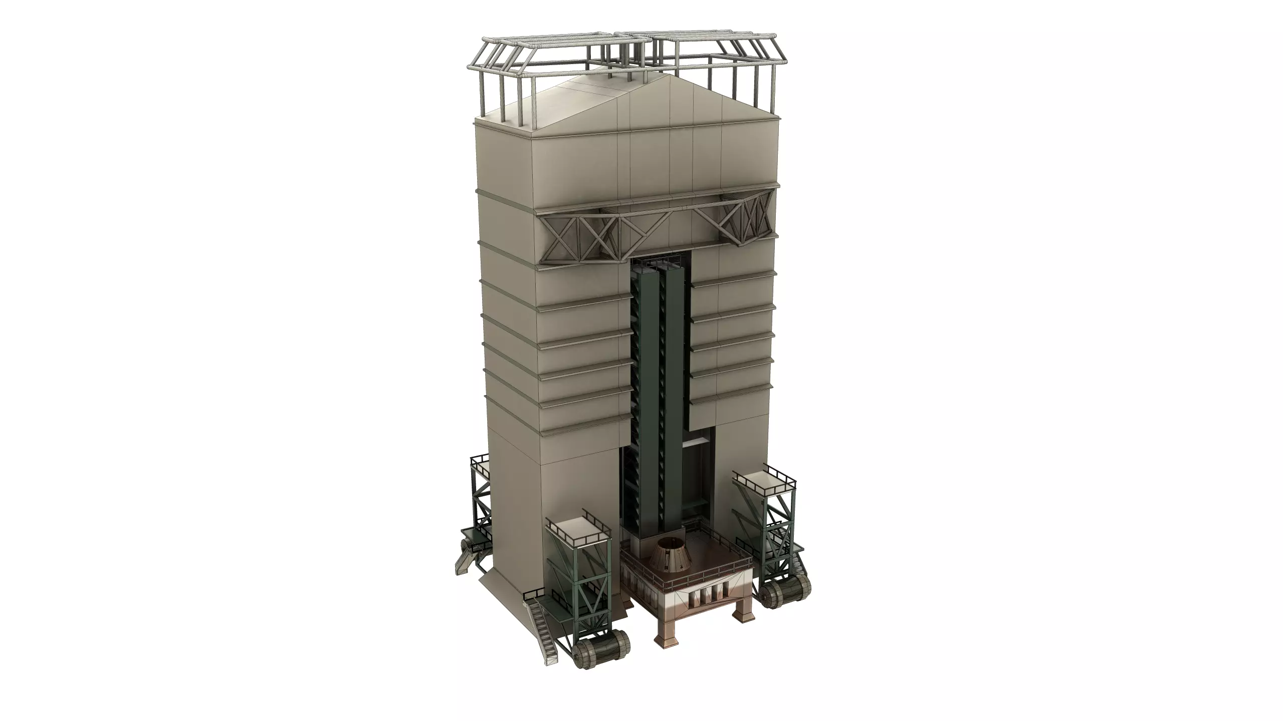 Launch pad Low-poly 3D model_0