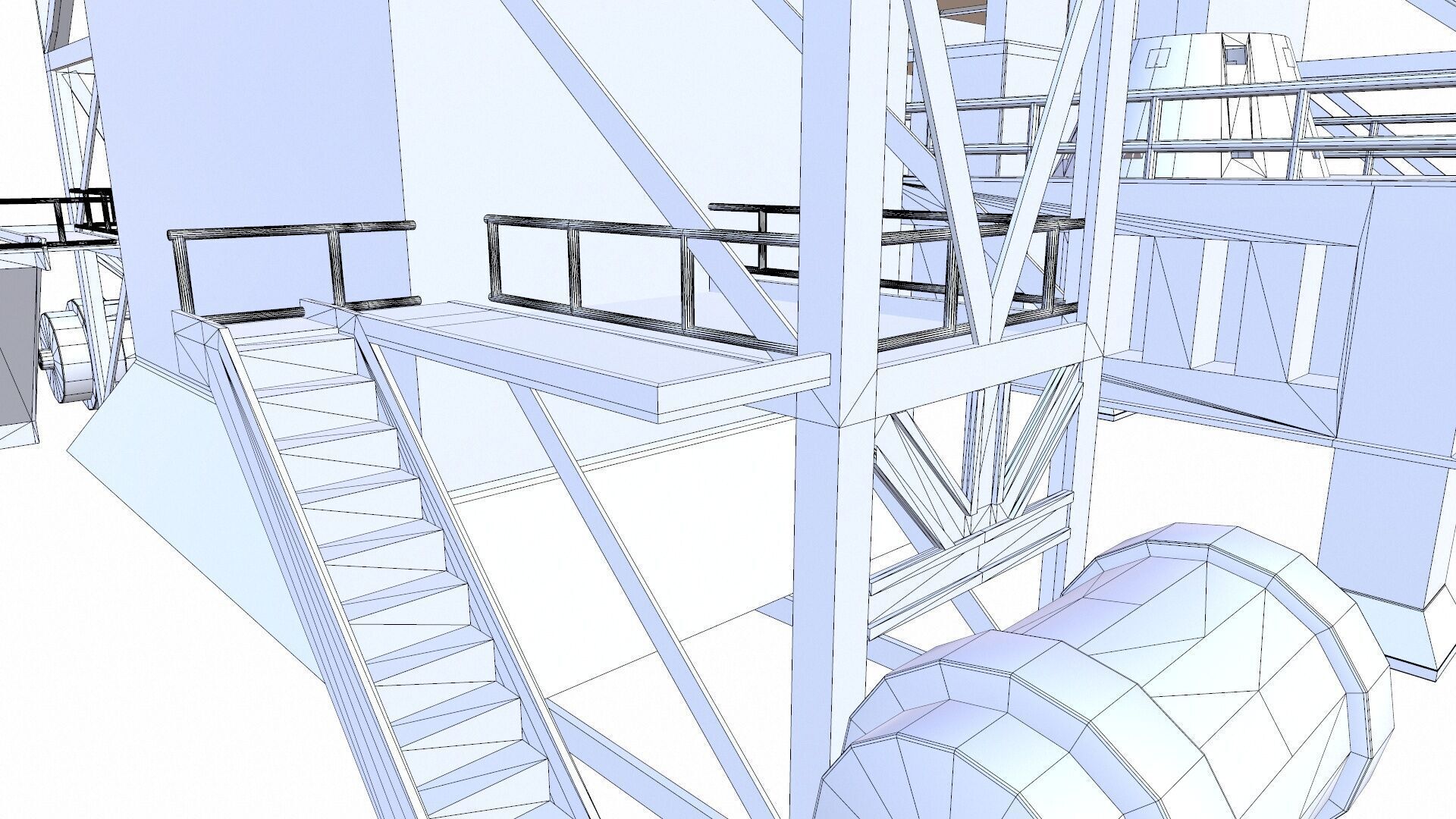 Launch pad Low-poly 3D model_13