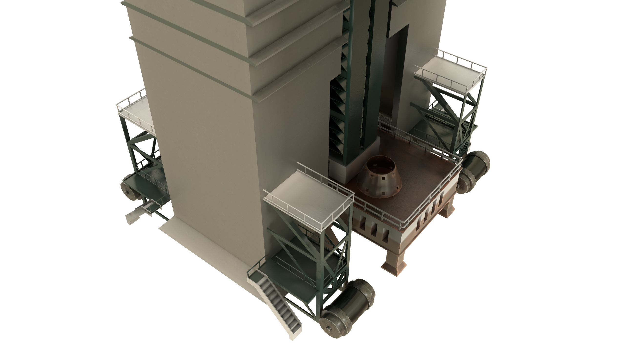 Launch pad Low-poly 3D model_7