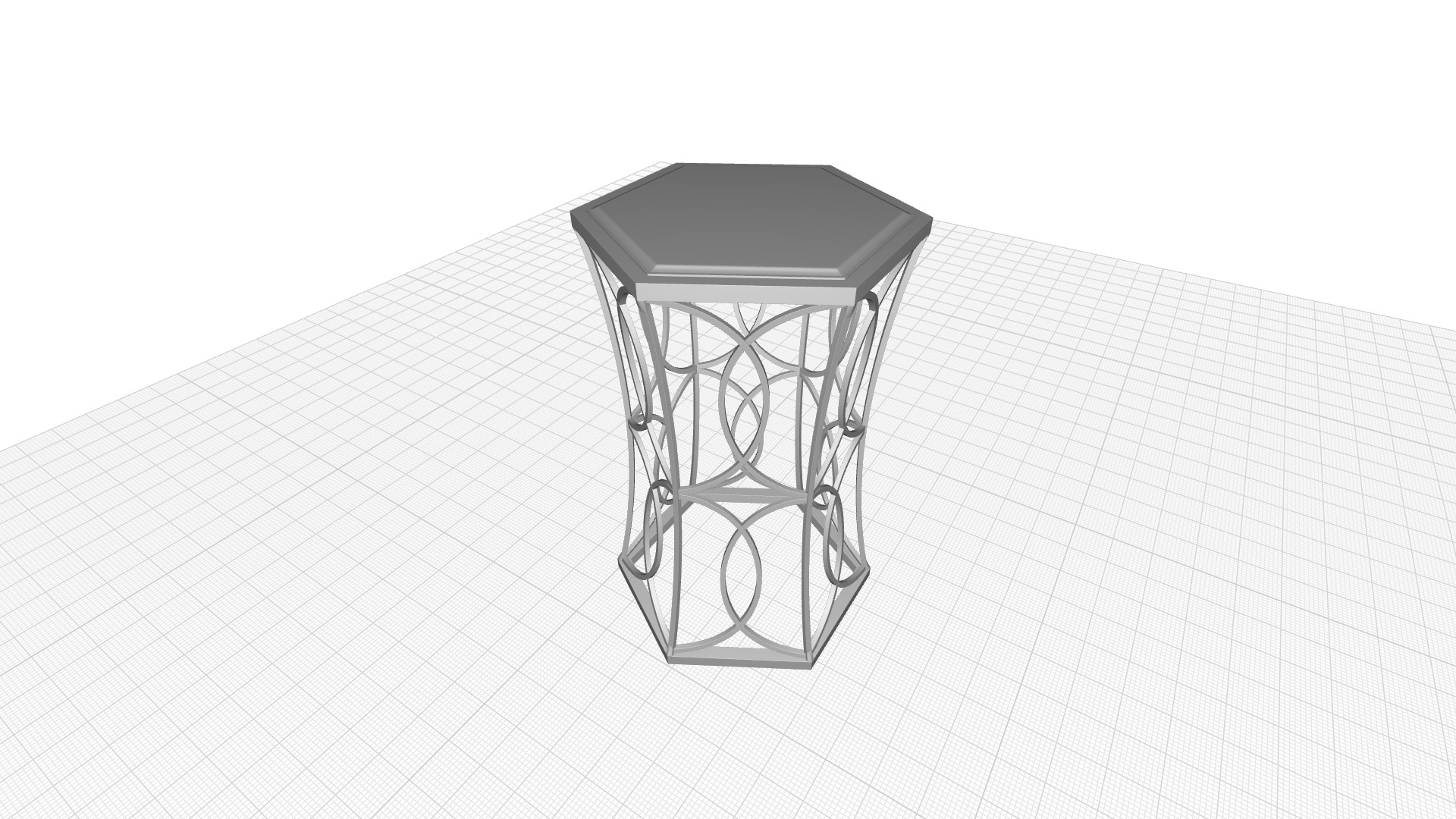 Circle End Table 3D model_3
