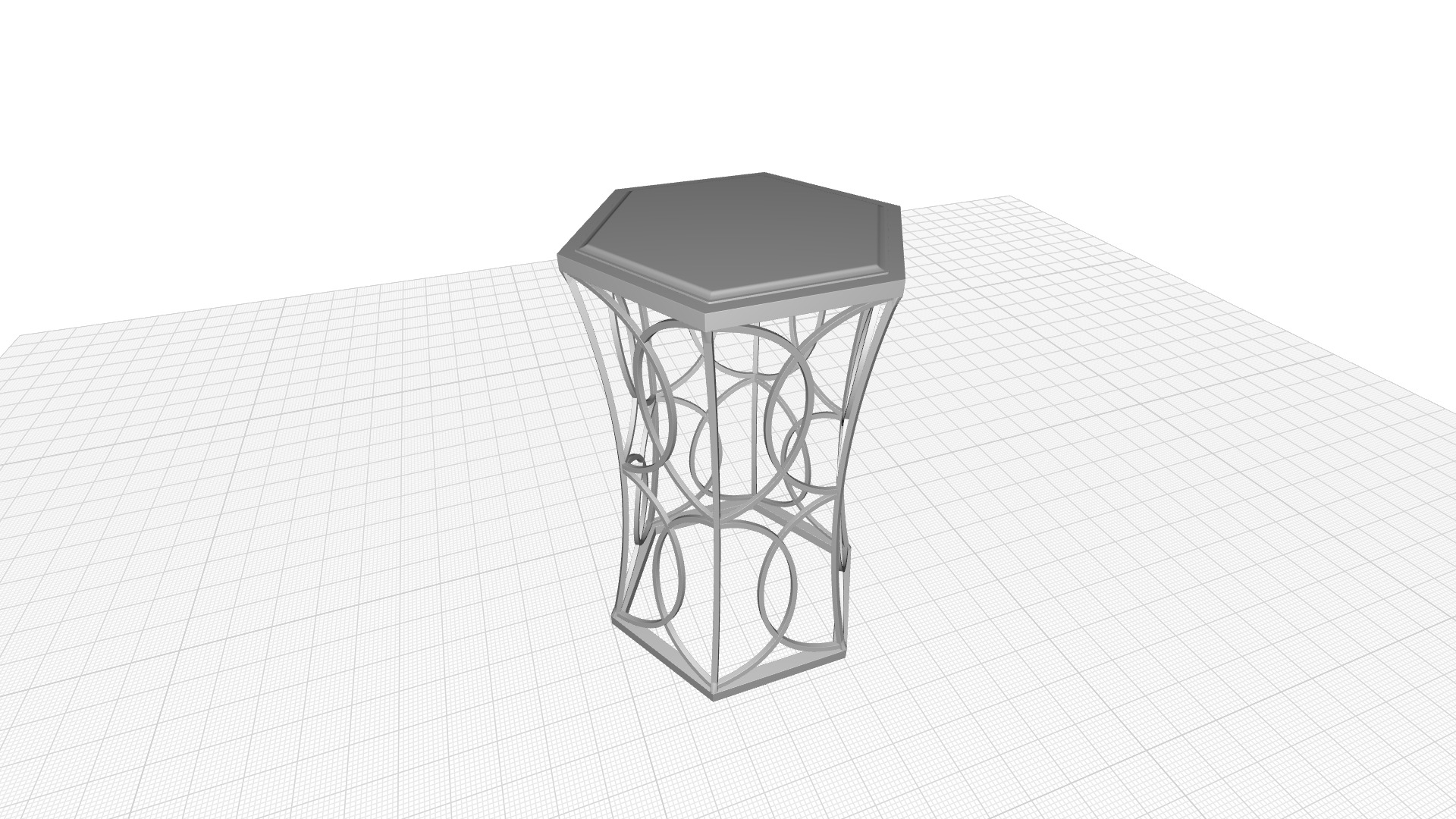 Circle End Table 3D model_4