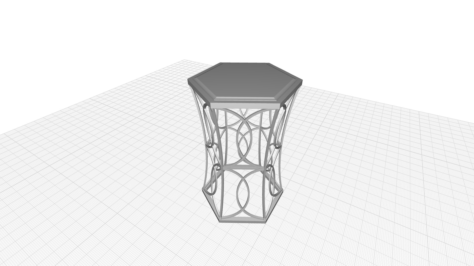 Circle End Table 3D model_7