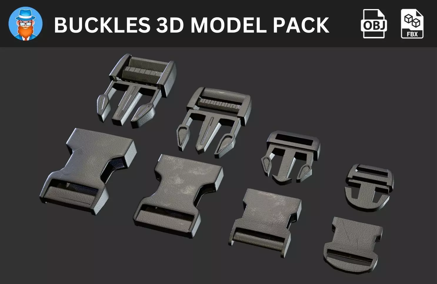 Buckles 3D Model Pack 3D model