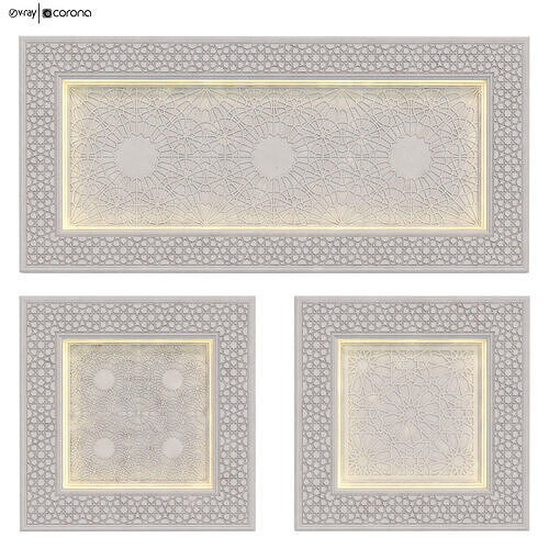Arabic islamic ceilling pattern set 506 3D model
