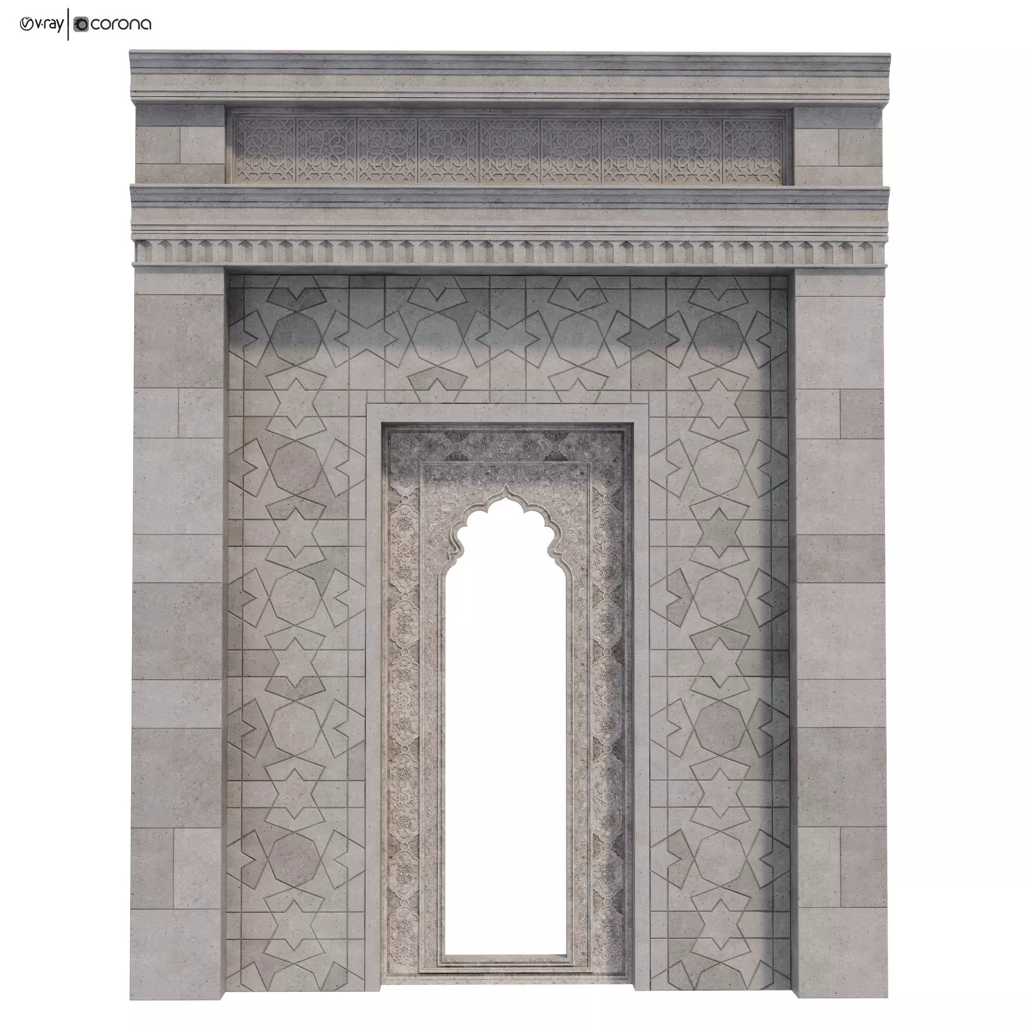 Arabic turkish islamic architectural element set 500 3D model_0